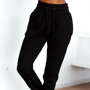 Lounge black rope cord joggers